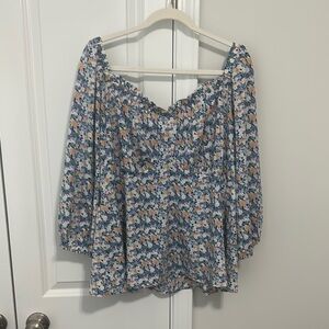 Arula Floral Blue Women's Top
